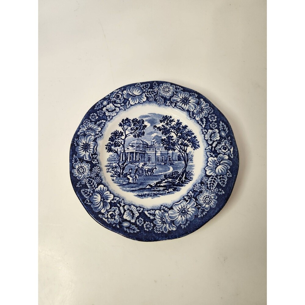 Staffordshire 6 Inch Liberty Blue Monticello Plate